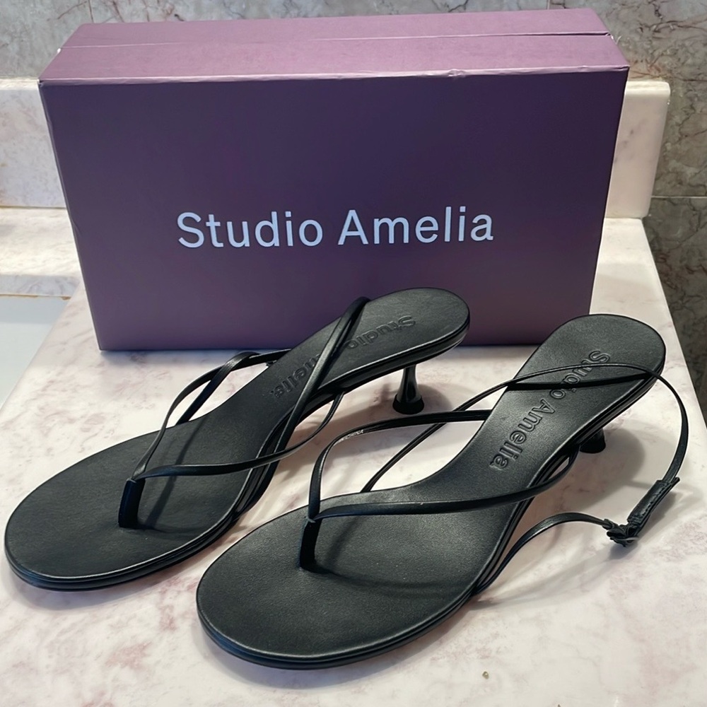 Studio Amelia Wishbone 50 Heel | Black size 38/8US
